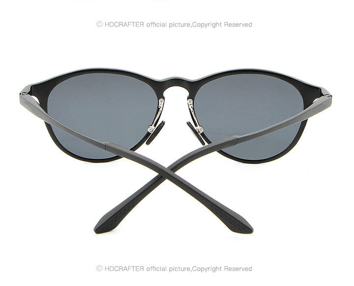 Hdcrafter Unisex Full Rim Oval Round Aluminum Frame Polarized Sunglasses L6625 Sunglasses HdCrafter Sunglasses