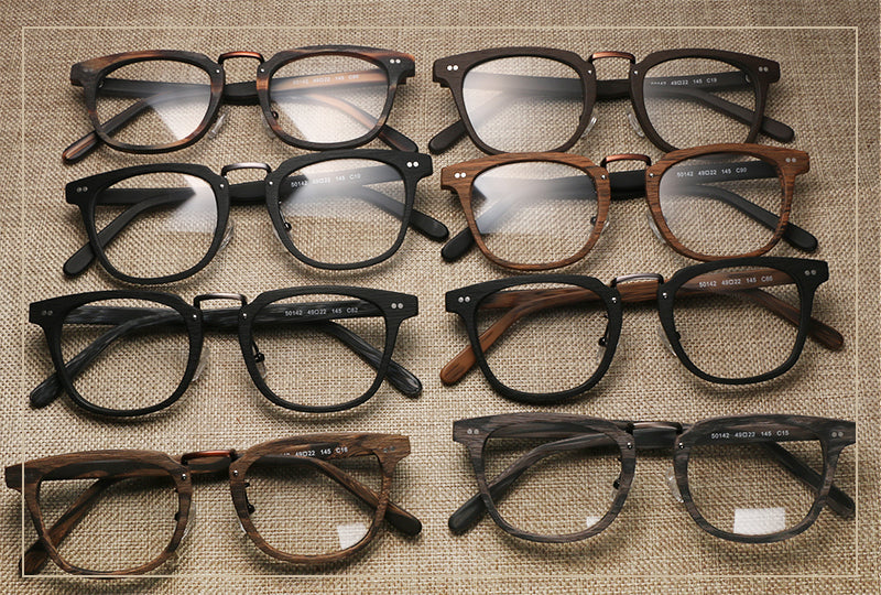 Hdcrafter Unisex Full Rim Square Round Wood Frame Eyeglasses Lbh025 Full Rim Hdcrafter Eyeglasses