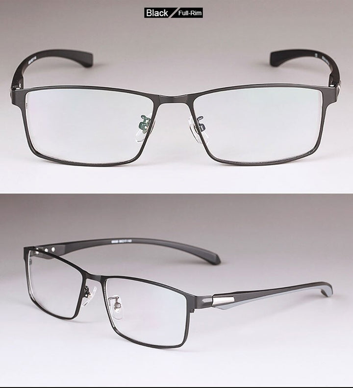 Hotochki Men's Full/Semi Rim Rectangular IP Electroplated Alloy Frame Eyeglasses Semi Rim Hotochki