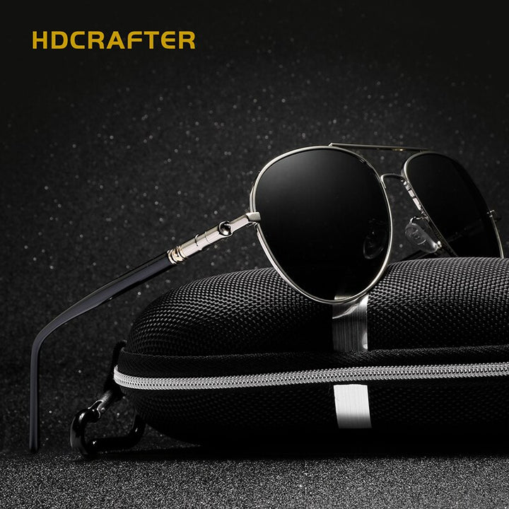 Hdcrafter Unisex Full Rim Double Bridge Oval Alloy Frame Polarized Sunglasses Le001 Sunglasses HdCrafter Sunglasses