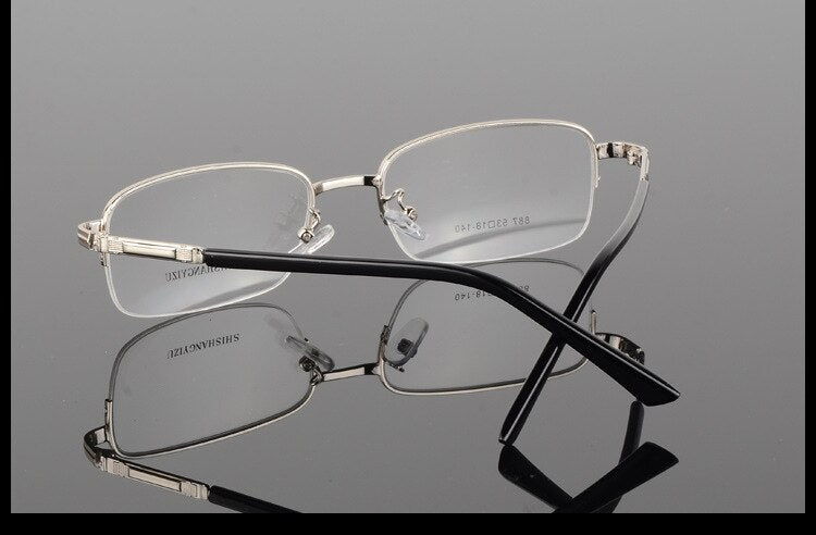 Bclear Men's Semi Rim Eyeglasses Alloy Square S887 Semi Rim Bclear
