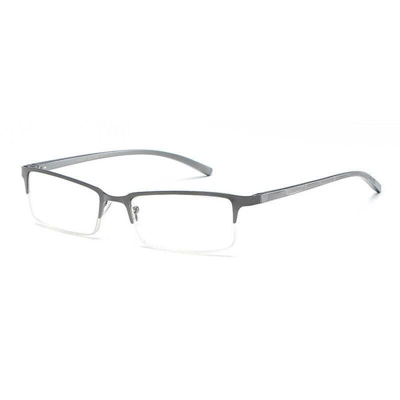 Hotochki Unisex Semi Rim Alloy Frame Non Spherical Lens Reading Glasses Xm073 Reading Glasses Hotochki +100 gray