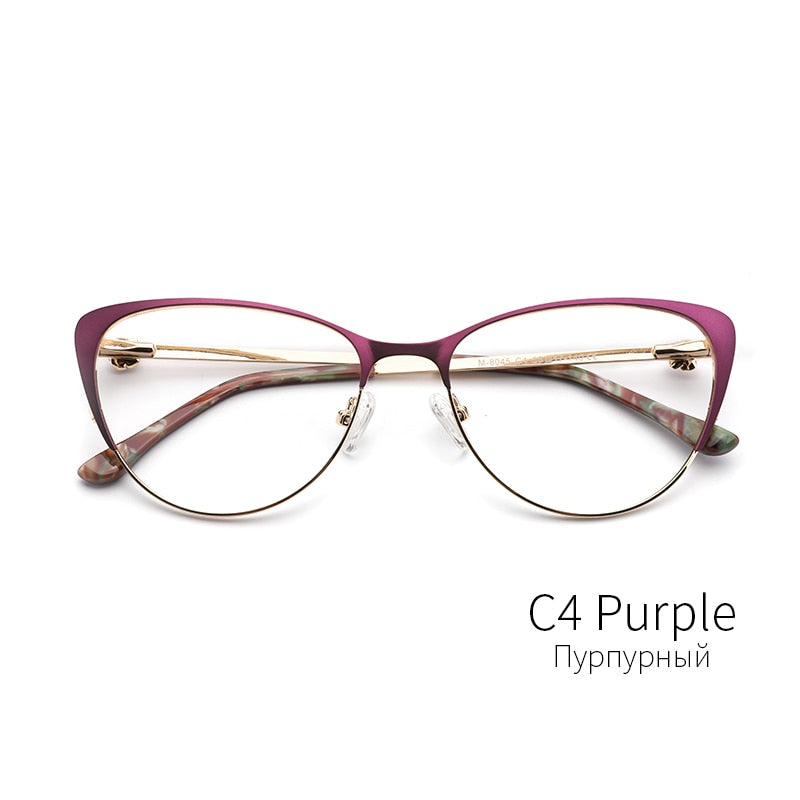 Kansept Metal Women Metal Glasses Frame Cat Eye Eyeglasses Frame 8045 Full Rim Kansept 8045C4