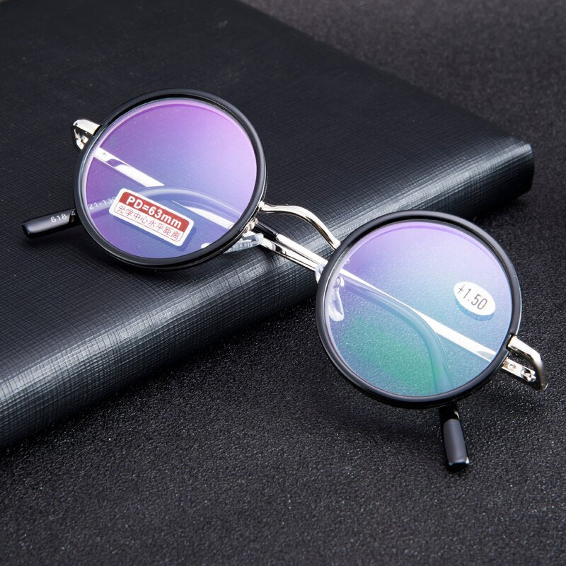 Chashma Ochki Unisex Full Rim Round Alloy Reading Glasses 618 Reading Glasses Chashma Ochki