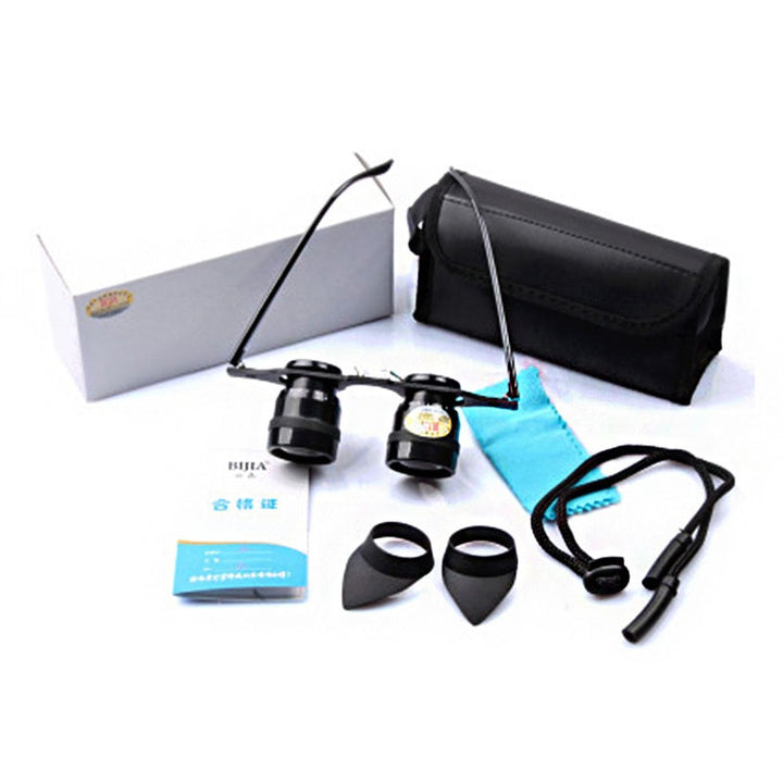 Leo Unisex Full Rim Round Metal Frame Adjustable Zoom In Polarized Hands Free Telescopic Binocular Eyeglasses T45 Full Rim Leo