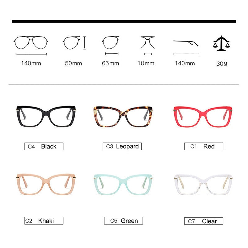 Hotony Women's Full Rim Cat Eye Acetate Frame Eyeglasses 97331 Full Rim Hotony