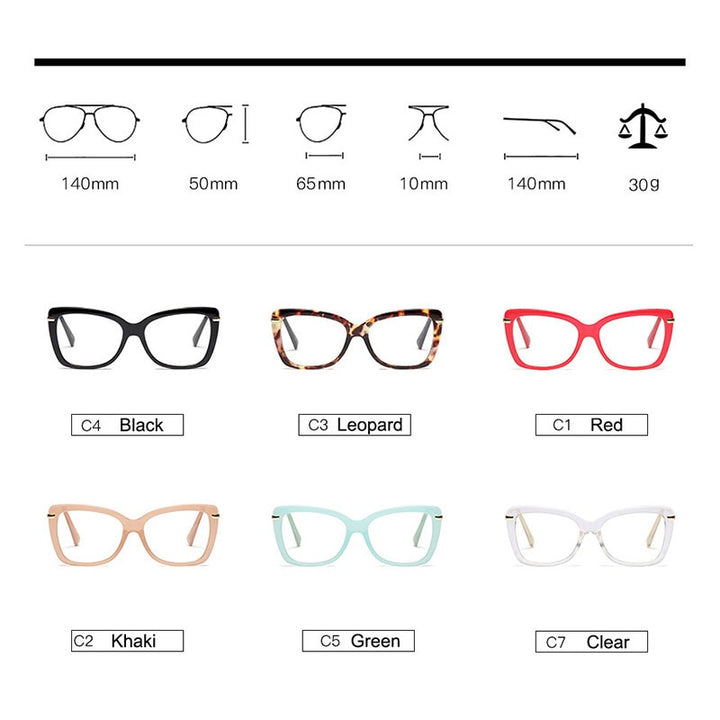 Hotony Women's Full Rim Cat Eye Acetate Frame Eyeglasses 97331 Full Rim Hotony