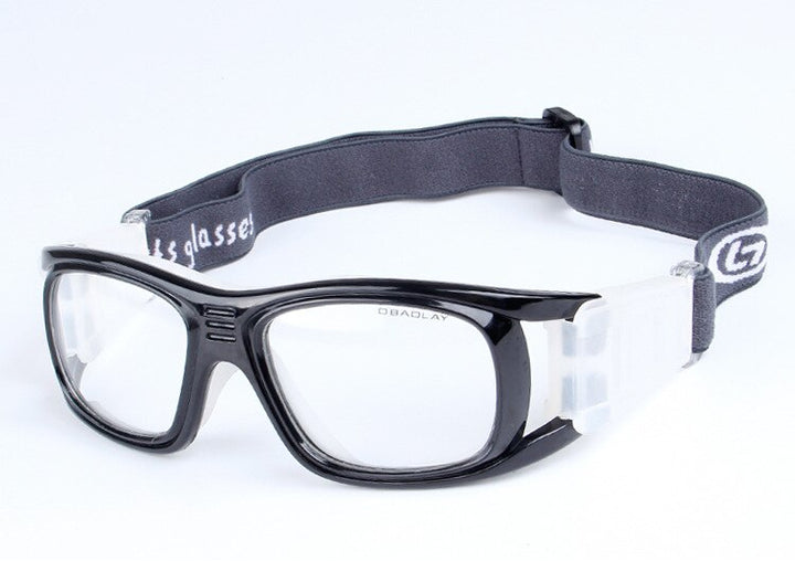 Chashma Ottica Unisex Full Rim Square Acetate Sport Goggle Eyeglasses 0847 Full Rim Chashma Ottica Bright Black