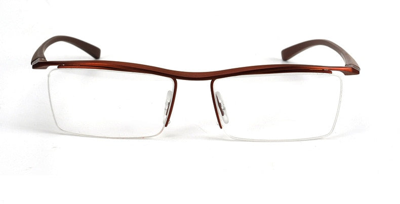Hotony Men's Semi Rim Browline Titanium Frame Eyeglasses P8189 Semi Rim Hotony