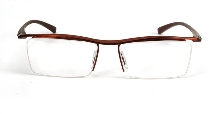 Hotony Men's Semi Rim Browline Titanium Frame Eyeglasses P8189 Semi Rim Hotony