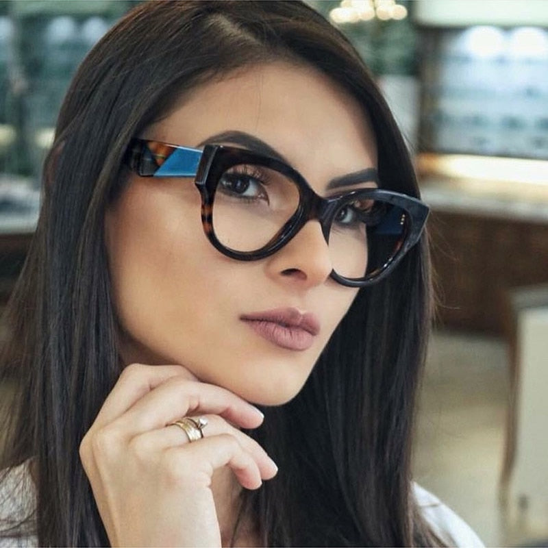 Hotony Women's Full Rim Cat Eye Acetate Frame Eyeglasses 92161 Full Rim Hotony