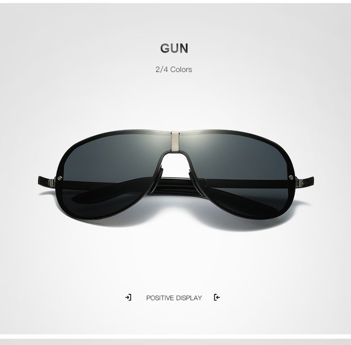 Hdcrafter Men's Full Rim Rectangle Oval Alloy Frame Polarized Sunglasses Sunglasses HdCrafter Sunglasses