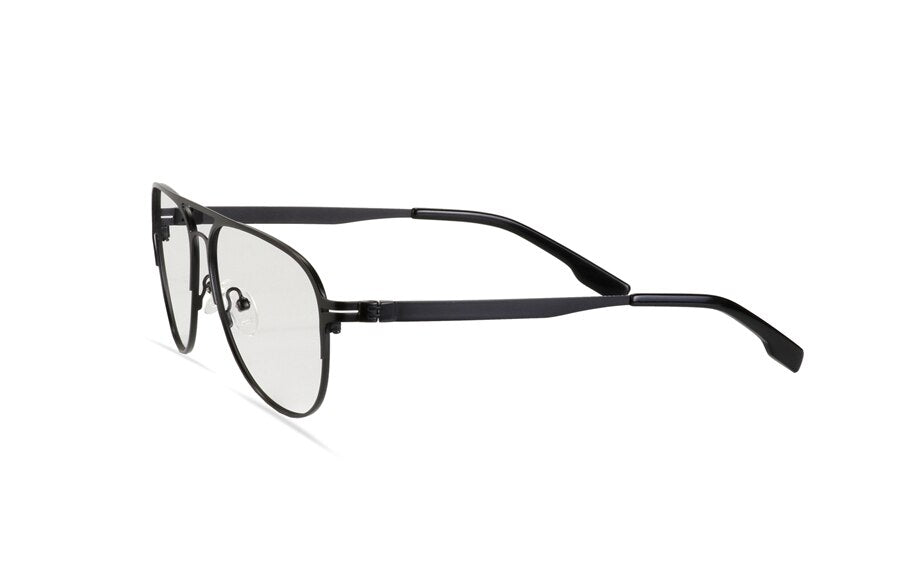 Hotony Men's Full Rim Round Alloy Double Bridge Frame Eyeglasses Full Rim Hotony