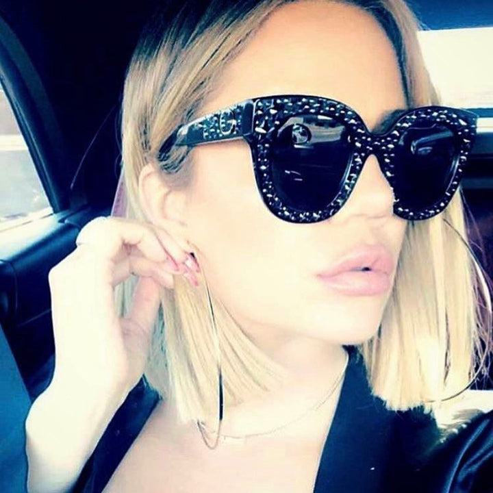 CCspace Women's Full Rim Cat Eye Square Acetate Frame Sunglasses 45261 Sunglasses CCspace Sunglasses