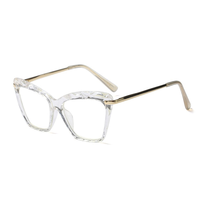 Hotony Women's Full Rim Cat Eye Acetate Frame Eyeglasses 97533 Full Rim Hotony white