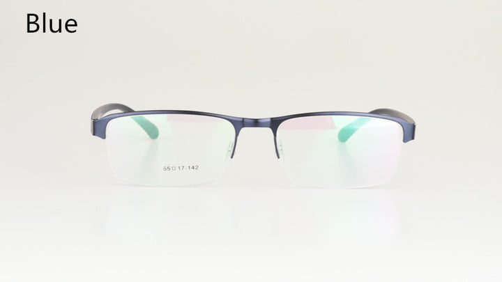 Hdcrafter Men's Semi Rim Rectangle Titanium Alloy Frame Photochromic Reading Glasses 9bs Reading Glasses Hdcrafter Eyeglasses