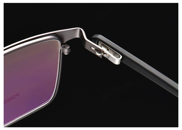 Hotochki Men's IP Electroplated Alloy Full/Semi Rim Frame Eyeglasses P9960 Semi Rim Hotochki
