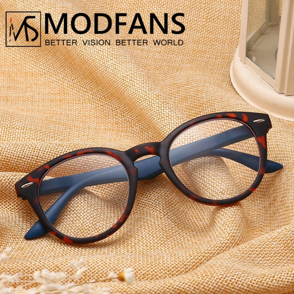 Modfans Unisex Full Rim Round Polycarbonate Reading Glasses S005 Reading Glasses Modfans