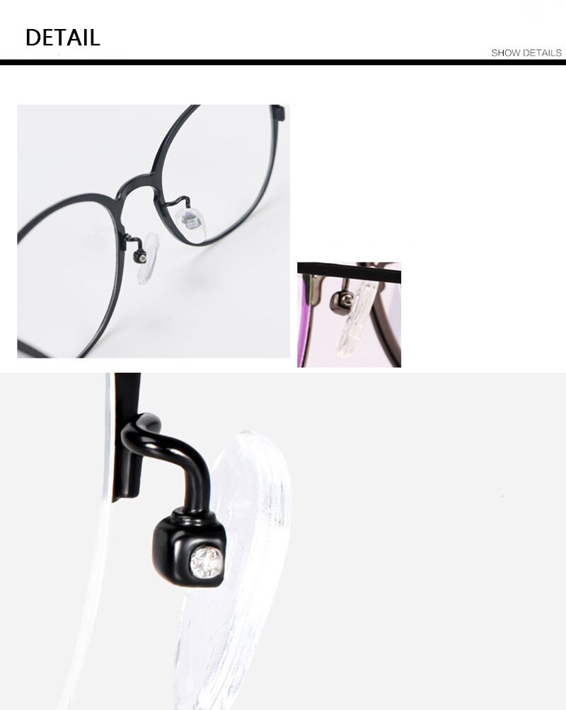 Unisex Eyeglasses Full Rim Round Pure Titanium 003 Full Rim Bolluzzy   