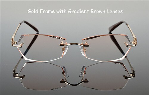 Chashma Women's Rimless Oval Polygon Titanium Eyeglasses 6011 Rimless Chashma Gold