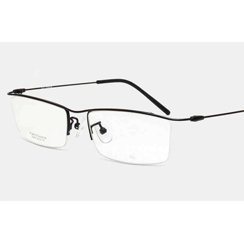 Hotony Men's Semi Rim Browline Titanium Frame Eyeglasses 6688 Semi Rim Hotony