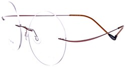 Chashma Ottica Unisex Rimless Round Titanium Eyeglasses 9613 Rimless Chashma Ottica Auburn