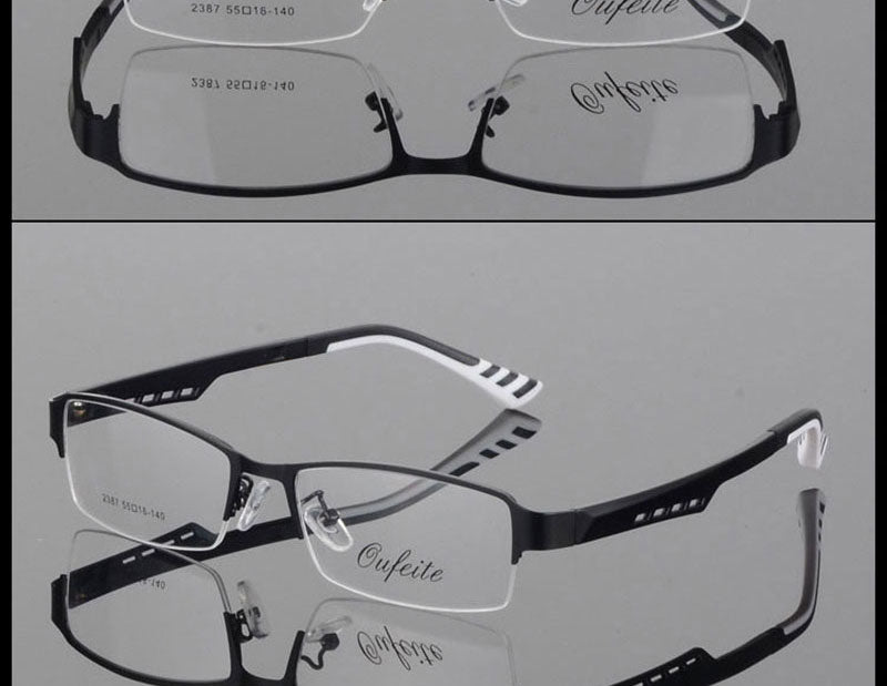 Reven Jate Women's 2387 Eyeglasses Semi-Rim Alloy Semi Rim Reven Jate