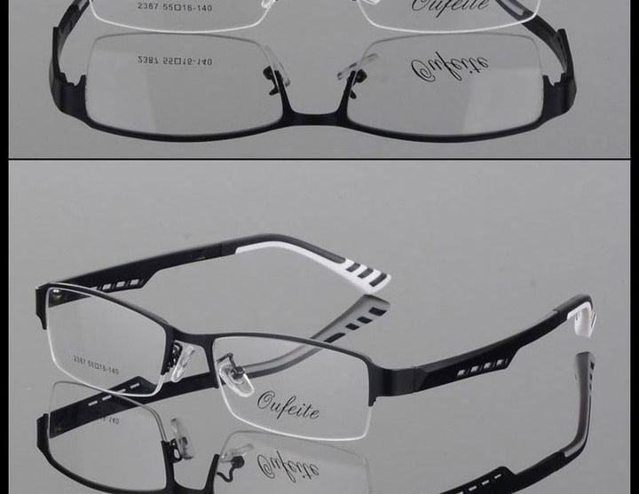 Reven Jate Women's 2387 Eyeglasses Semi-Rim Alloy Semi Rim Reven Jate