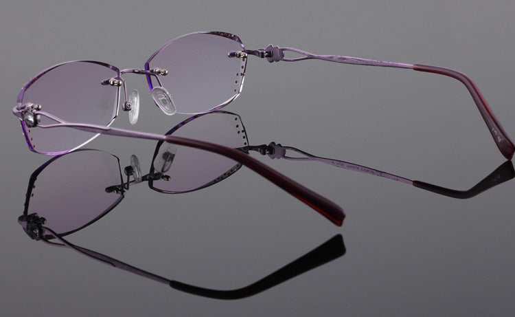 Reven Jate Women's Rimless Rectangle Titanium Eyeglasses 2123 Rimless Reven Jate