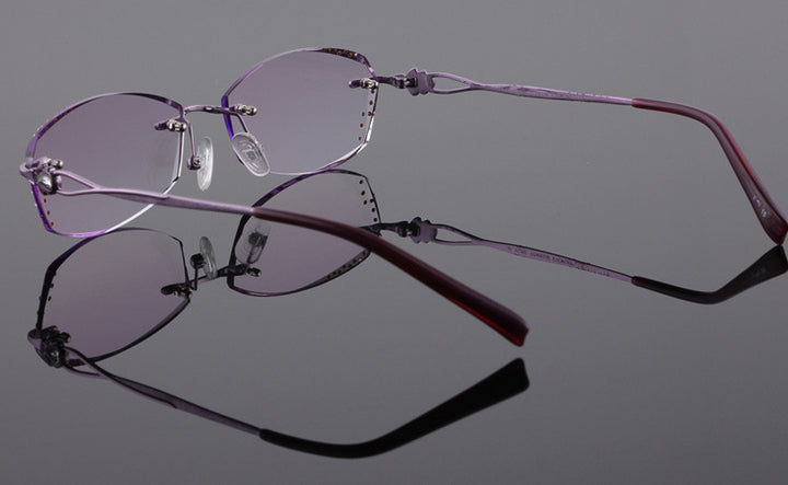 Reven Jate Women's Rimless Rectangle Titanium Eyeglasses 2123 Rimless Reven Jate