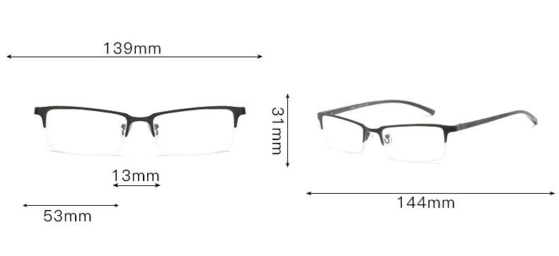 Hotochki Unisex Semi Rim Alloy Frame Non Spherical Lens Reading Glasses Xm073 Reading Glasses Hotochki