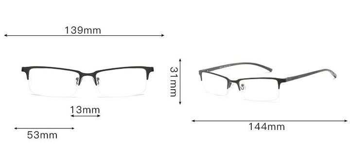 Hotochki Unisex Semi Rim Alloy Frame Non Spherical Lens Reading Glasses Xm073 Reading Glasses Hotochki