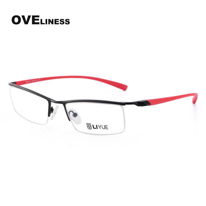 Oveliness Men's Semi Rim Square Alloy Eyeglasses 8199 Semi Rim Oveliness