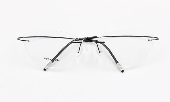 Bclear Women Rimless Cat Eye Memory Titanium Eyeglasses 2003 Rimless Bclear