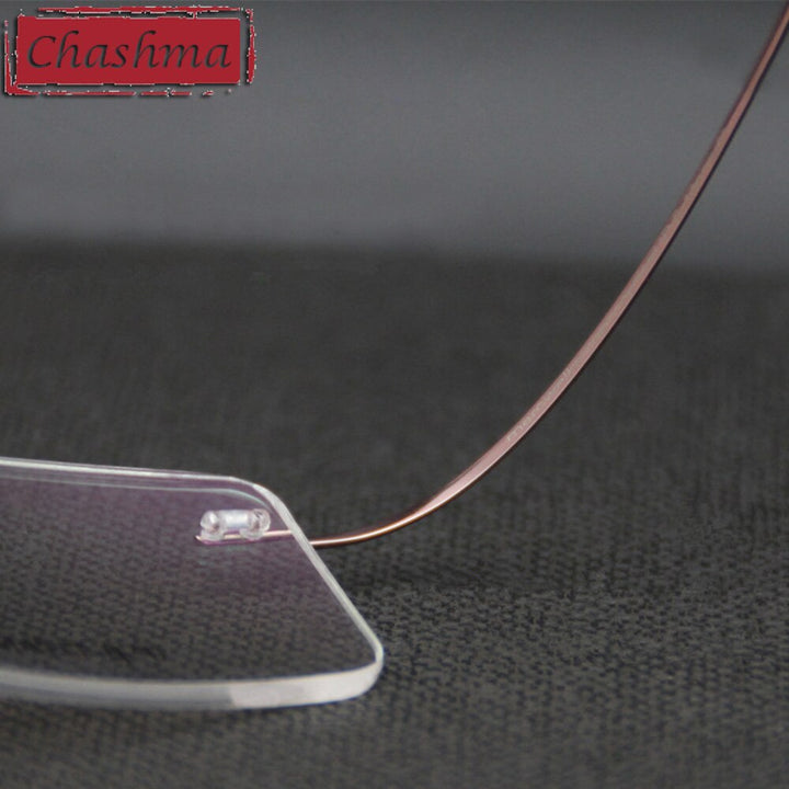Chashma Unisex Rimless Rectangle Titanium Eyeglasses T788 Rimless Chashma