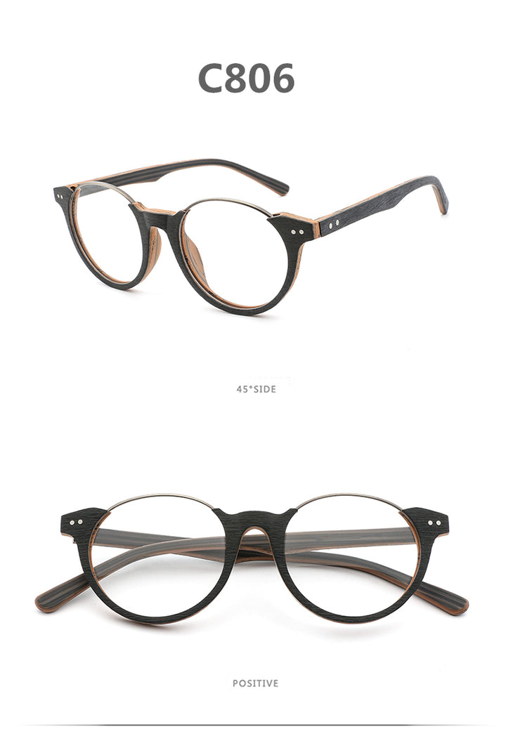 Hdcrafter Unisex Full Rim Square Wood Metal Frame Eyeglasses Ft5359 Full Rim Hdcrafter Eyeglasses