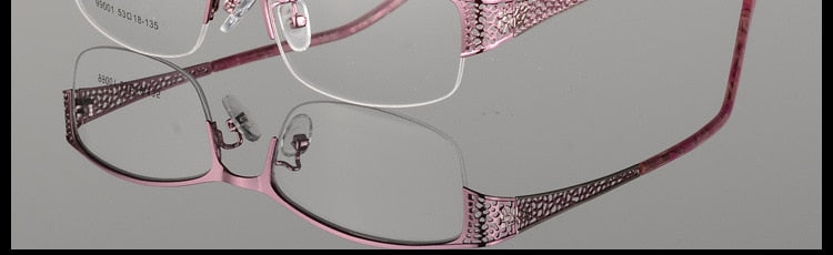 Women's Semi Rim Alloy Frame Eyeglasses 99001 Semi Rim Bclear