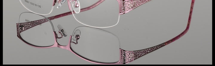 Women's Semi Rim Alloy Frame Eyeglasses 99001 Semi Rim Bclear