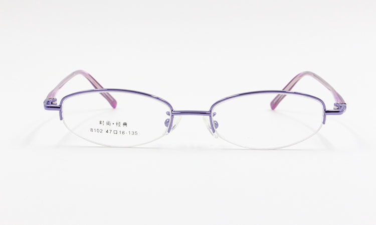 Women's Alloy Frame Semi Rim Eyeglasses 8102 Semi Rim Bclear