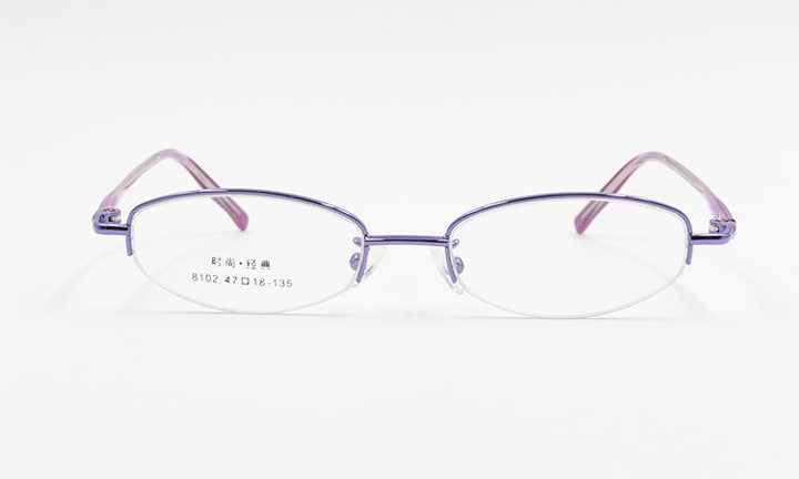 Women's Alloy Frame Semi Rim Eyeglasses 8102 Semi Rim Bclear