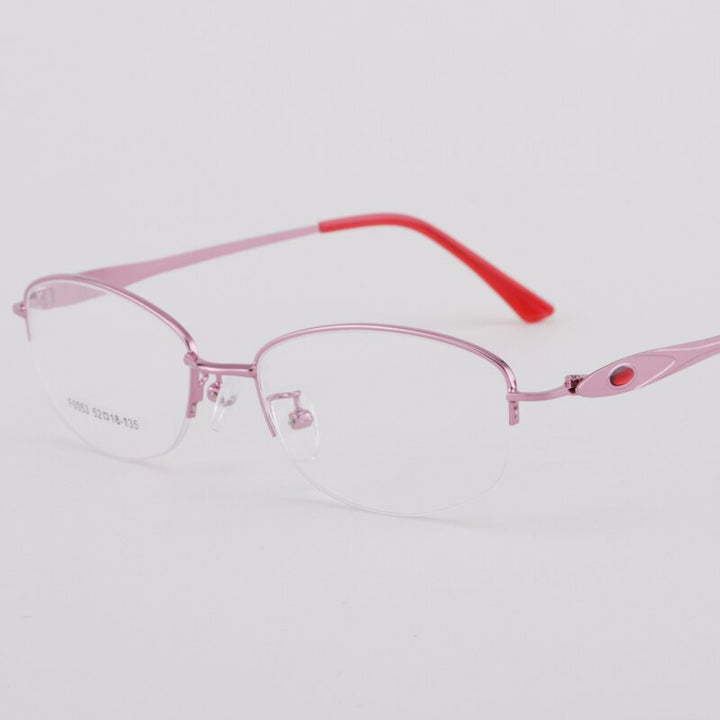 Women's Semi Rim Alloy Frame Eyeglasses 6053 Semi Rim Bclear