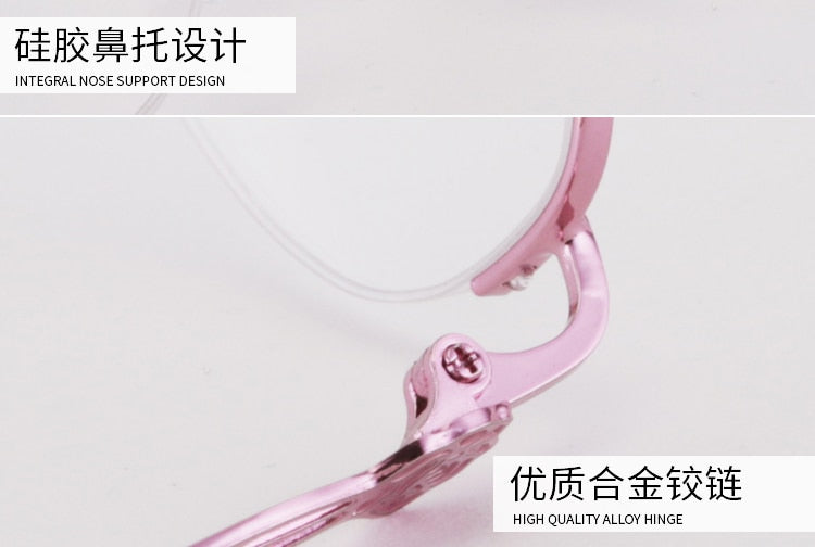 Women's Half Rim Alloy Frame Eyeglasses 6074 Semi Rim Bclear