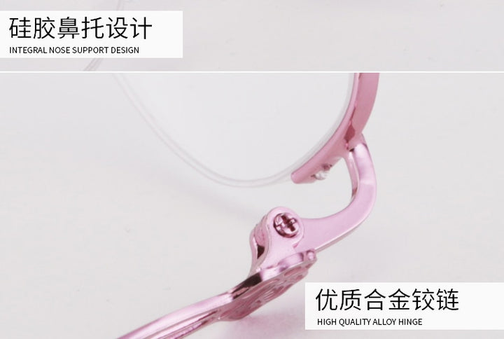 Women's Half Rim Alloy Frame Eyeglasses 6074 Semi Rim Bclear