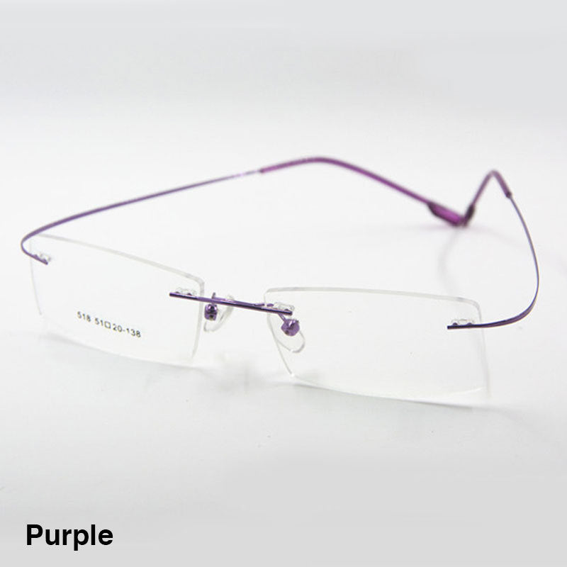 Reven Jate Unisex Rimless Square Titanium Alloy Eyeglasses 2241 Rimless Reven Jate