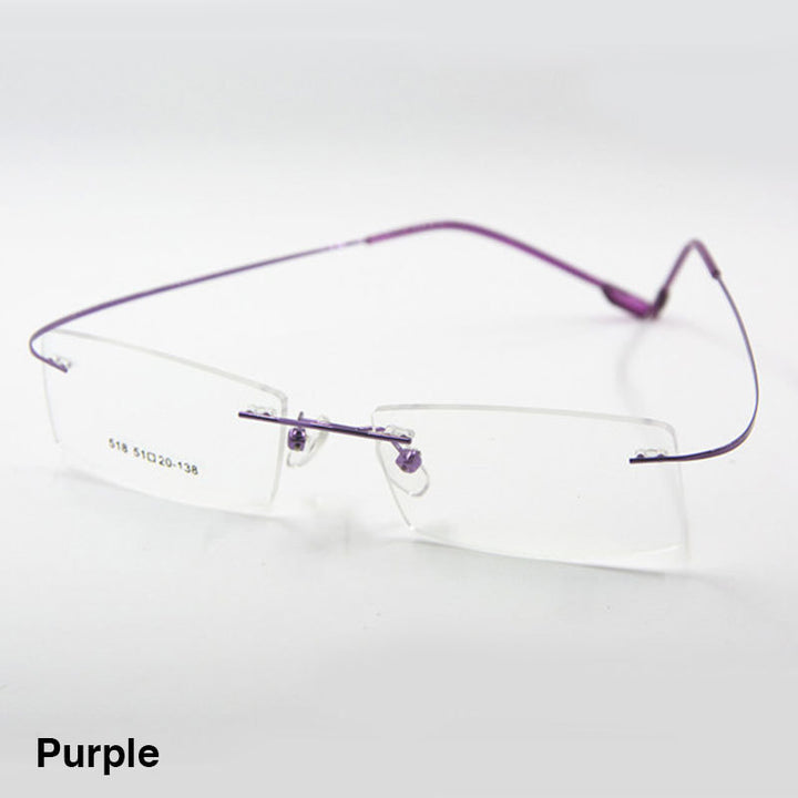 Reven Jate Unisex Rimless Square Titanium Alloy Eyeglasses 2241 Rimless Reven Jate