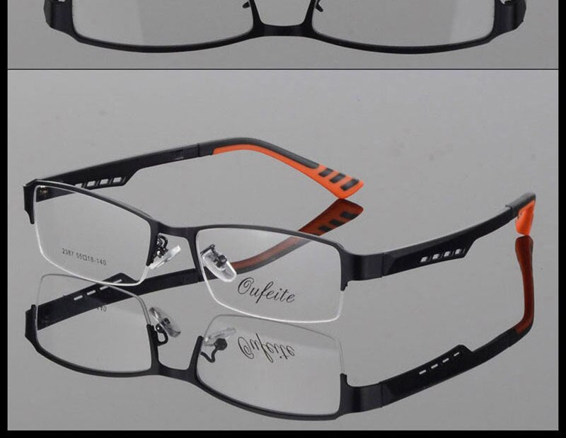 Reven Jate Women's 2387 Eyeglasses Semi-Rim Alloy Semi Rim Reven Jate