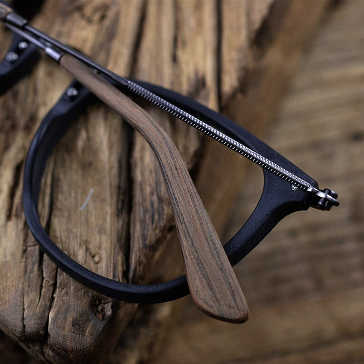 Hdcrafter Unisex Full Rim Round Metal Acetate Frame Eyeglasses Ps9121 Full Rim Hdcrafter Eyeglasses