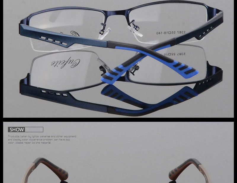 Reven Jate Women's 2387 Eyeglasses Semi-Rim Alloy Semi Rim Reven Jate