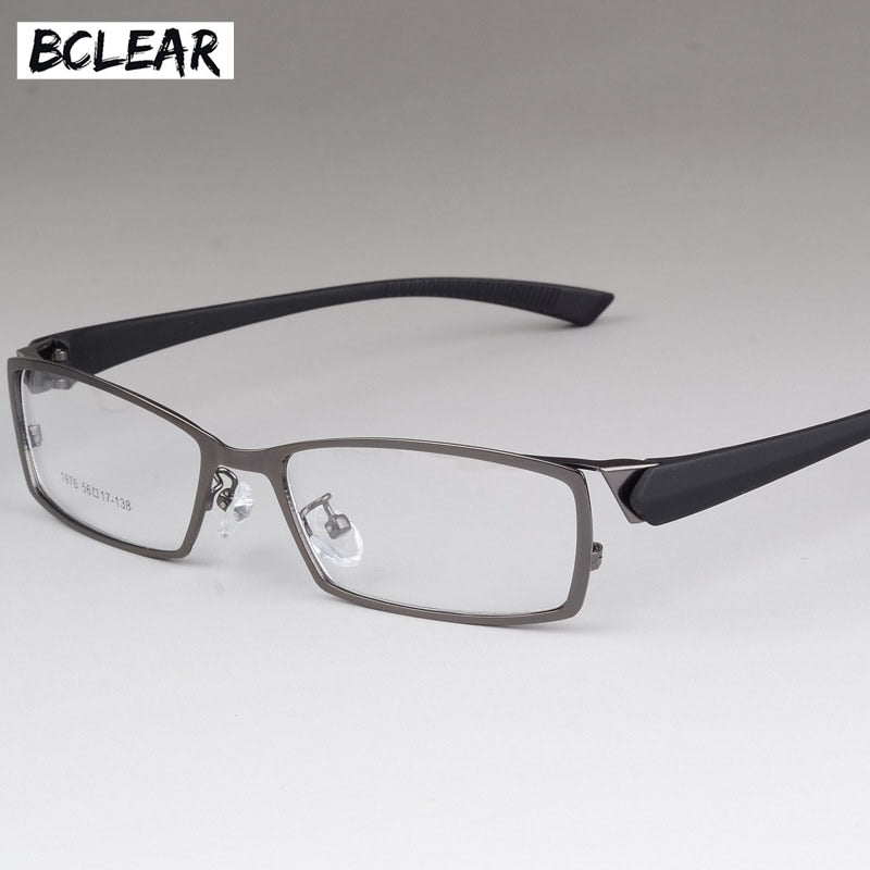 Bclear Men's Alloy Frame Full Rim Square Eyeglasses S1976 Full Rim Bclear gray