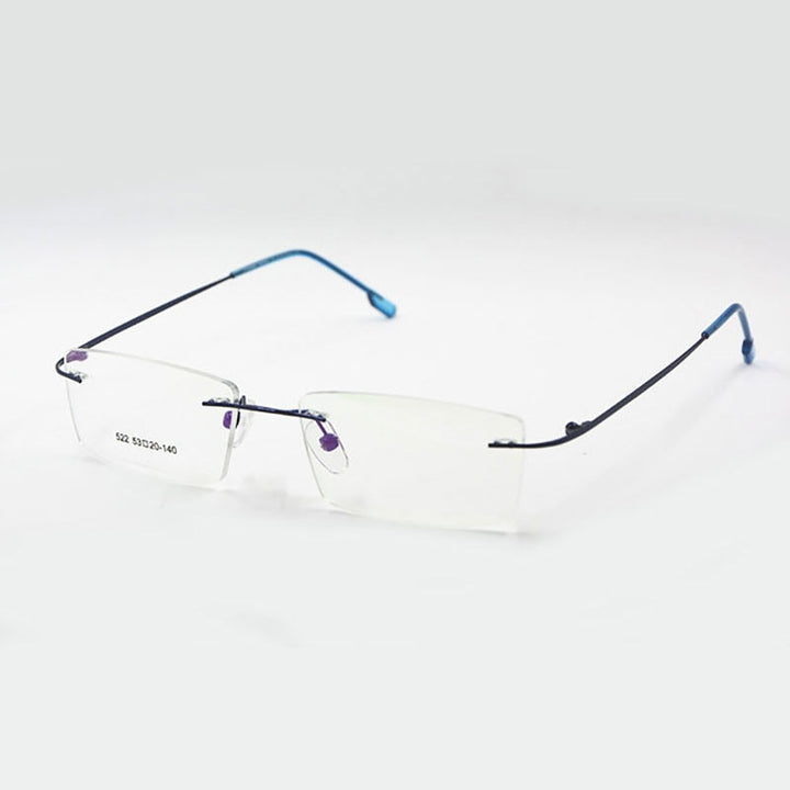Reven Jate Unisex Rimless Square Titanium Eyeglasses R522 Rimless Reven Jate